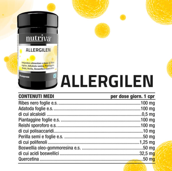 Nutriva Allergilen funzionalità delle vie respiratorie, funzionalità delle mucose dell'apparato respiratorio, funzionalità delle secrezioni bronchiali