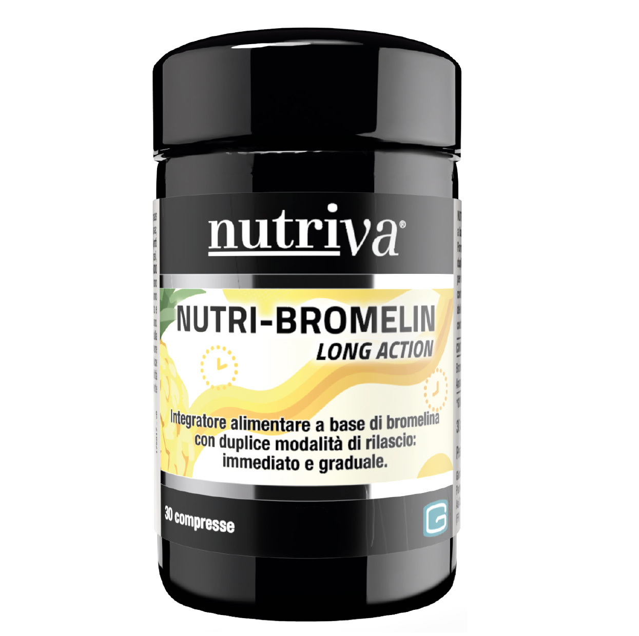NUTRIVA NUTRI-BROMELIN è un integratore alimentare a base di Bromelina da Ananas ed estratto di Ananas.
