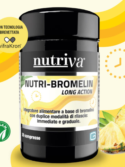 NUTRIVA NUTRI-BROMELIN è un integratore alimentare a base di Bromelina da Ananas ed estratto di Ananas.