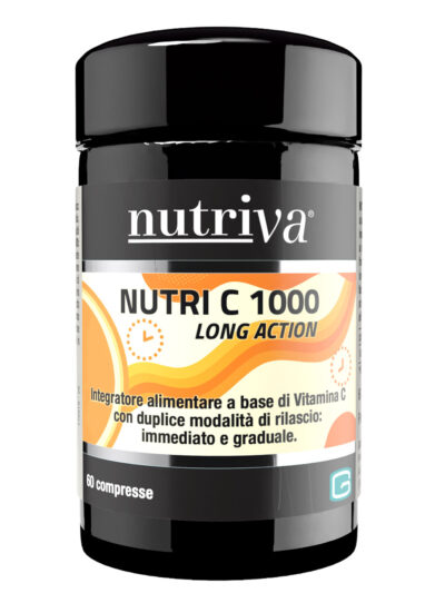 NUTRI C 1000 LONG ACTION è un integratore alimentare a base di Vitamina C con duplice modalità di rilascio: immediato e graduale