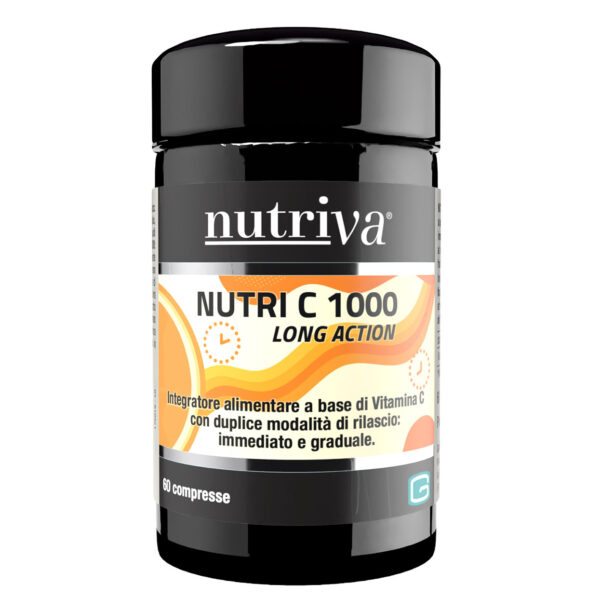 NUTRI C 1000 LONG ACTION è un integratore alimentare a base di Vitamina C con duplice modalità di rilascio: immediato e graduale